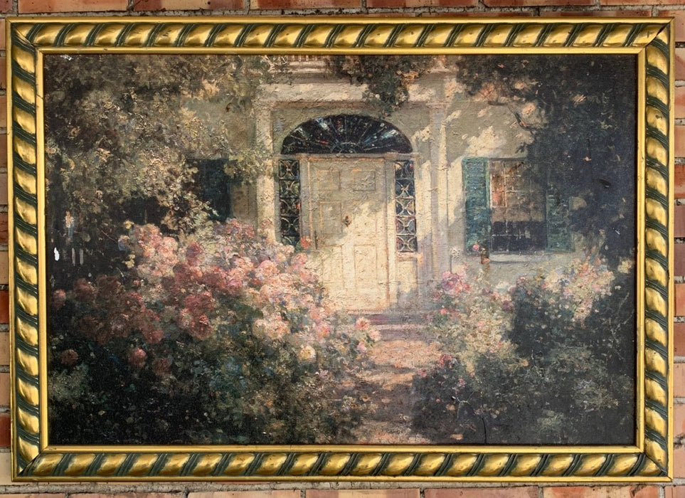 HORIZONTAL GOLD FRAME WITH AS IS PAINTING