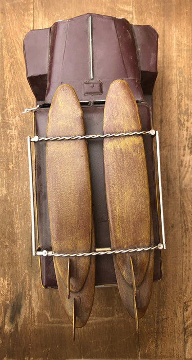 METAL JEEP WAGONEER SURFER WOODY WAGON WITH SURF BOARDS