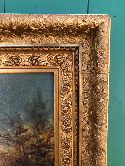 FANCY GOLD PERIOD FRAME WITH BUTTERFLIES