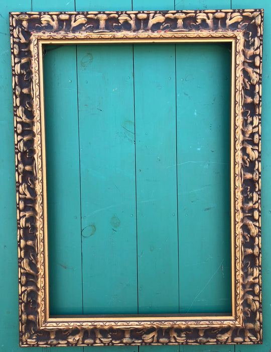 LARGE FANCY ITALIAN GOLD FRAME WITH BLACK WASH