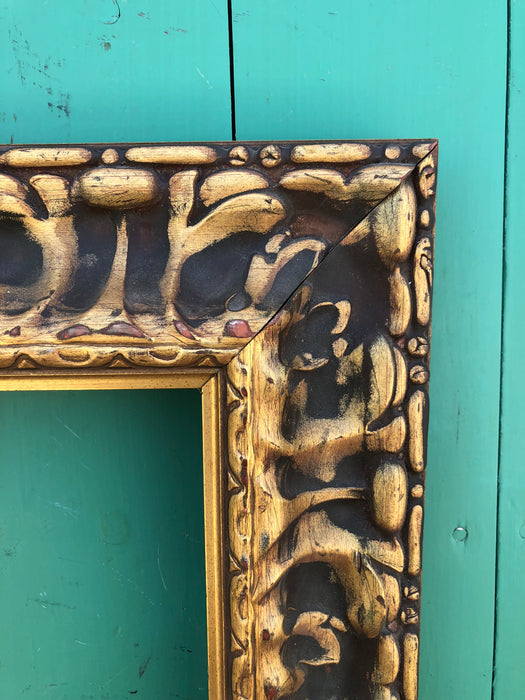 LARGE FANCY ITALIAN GOLD FRAME WITH BLACK WASH
