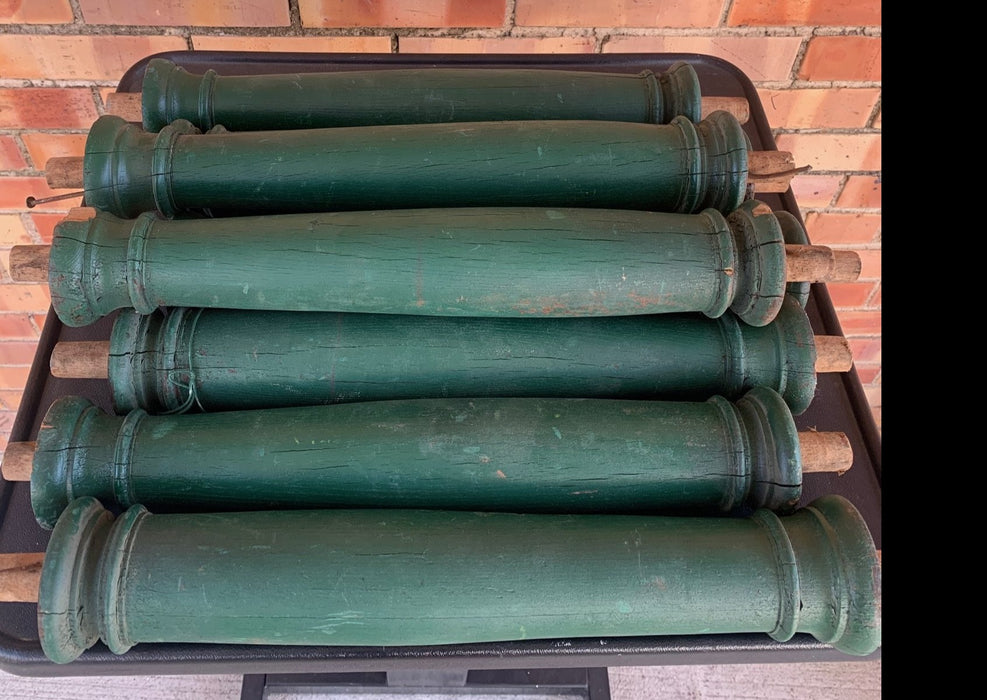 SET OF 8 GREEN SPINDLES