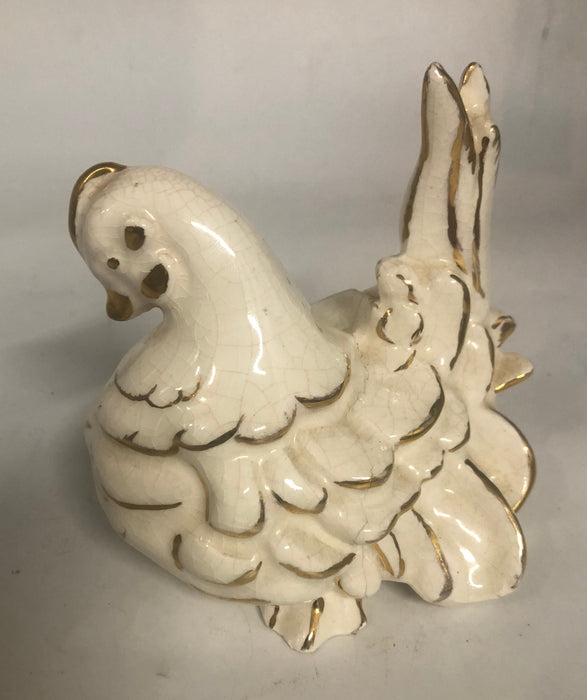 PORCELAIN BIRD WHITE WITH GOLD