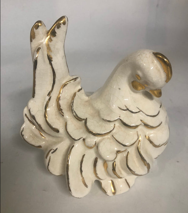 PORCELAIN BIRD WHITE WITH GOLD