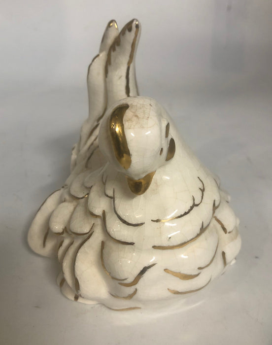 PORCELAIN BIRD WHITE WITH GOLD