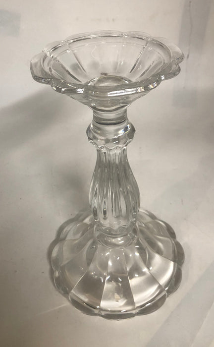 CLEAR GLASS LARGE CANDLESTICK