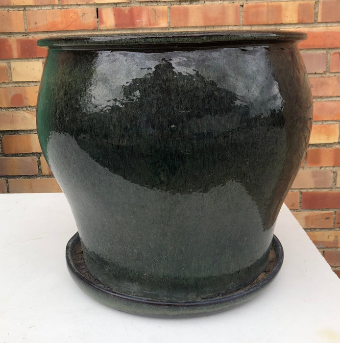 LARGE GREEN POTTERY PLANTER