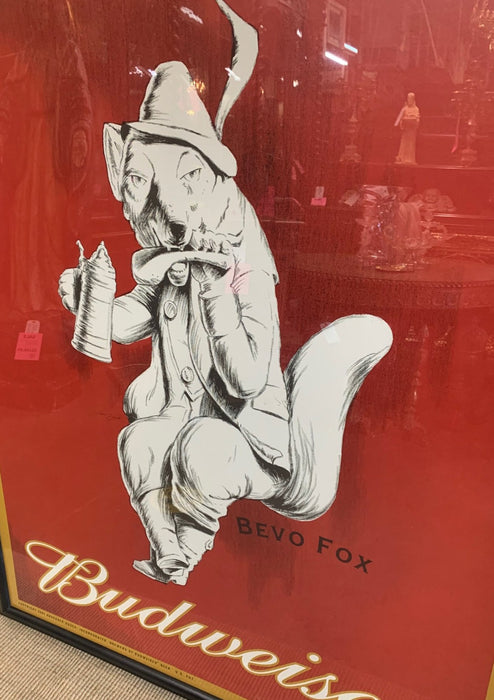 BUDWEISER "BEVO FOX" ADVERTISING POSTER