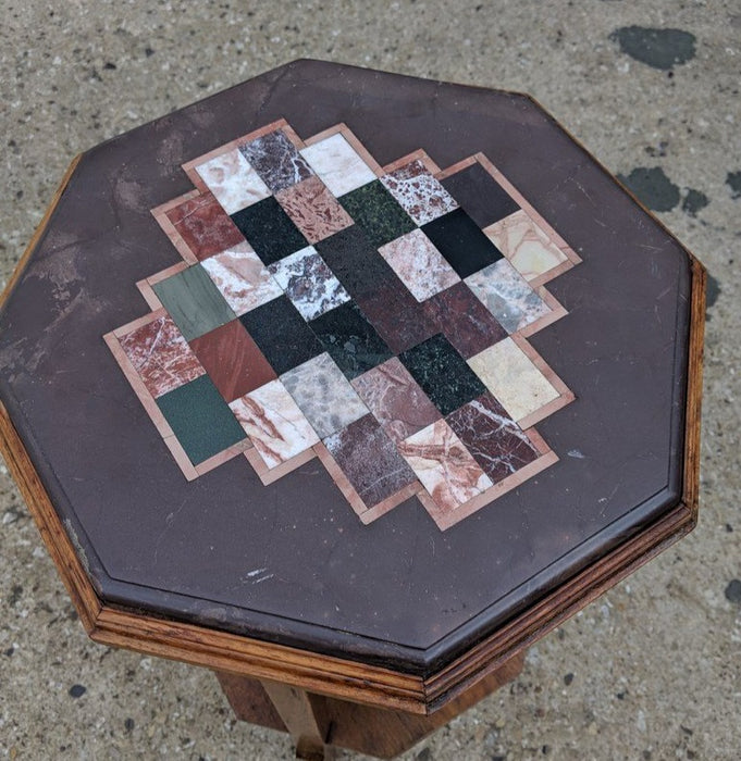 OCTAGONAL MARBLE TILE TOP TABLE