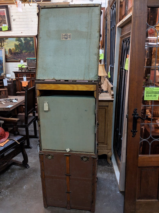 HARD TO FIND EXTRA LONG FITTED STEAMER TRUNK IN AMAZING SHAPE FOR ITS AGE