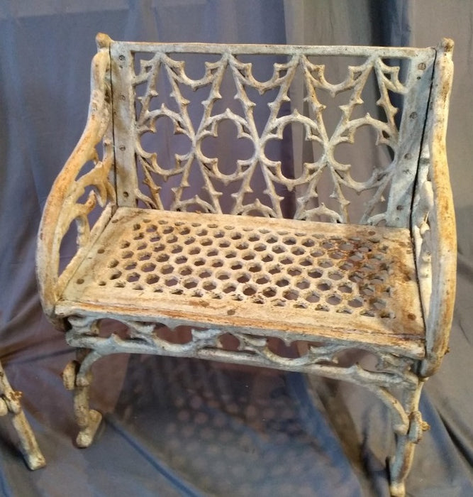 PAIR OF HEAVY IRON GOTHIC STYLE CHAIRS