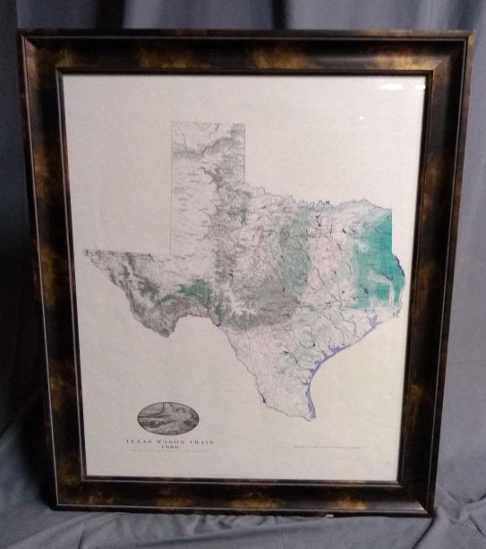 MAP OF TEXAS WAGON TRAIN — Lots of Furniture