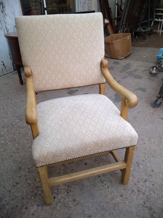 PAIR OF  RUSTIC WALNUT ARM CHAIRS (6 matching chairs sold separately)