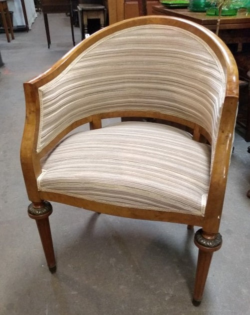 FRENCH DECO CURVED CHAIR WITH LOW BACK