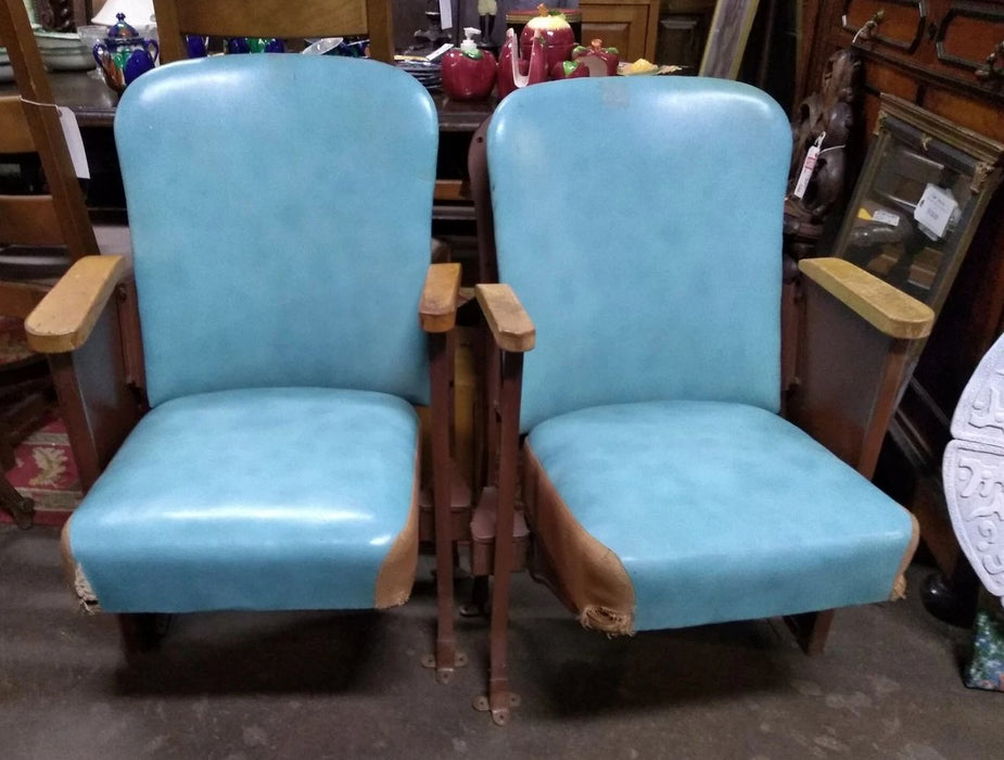 PAIR OF DECO THEATRE CHAIRS