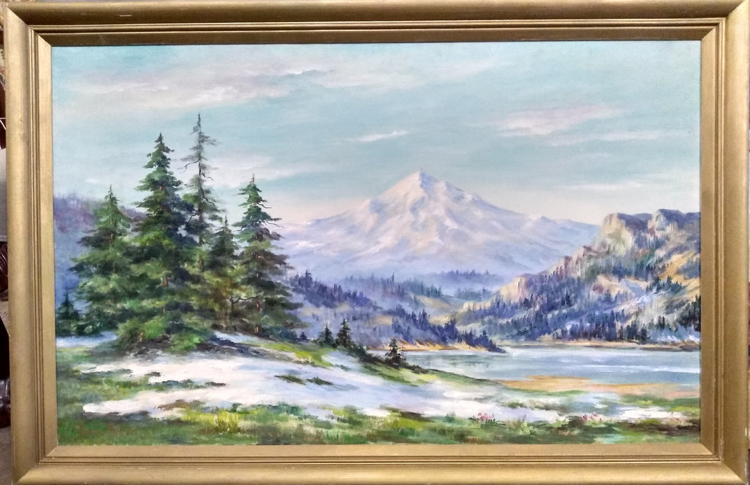 OIL PAINTING OF MOUNTAINS BY PHERELL MILLER 1949