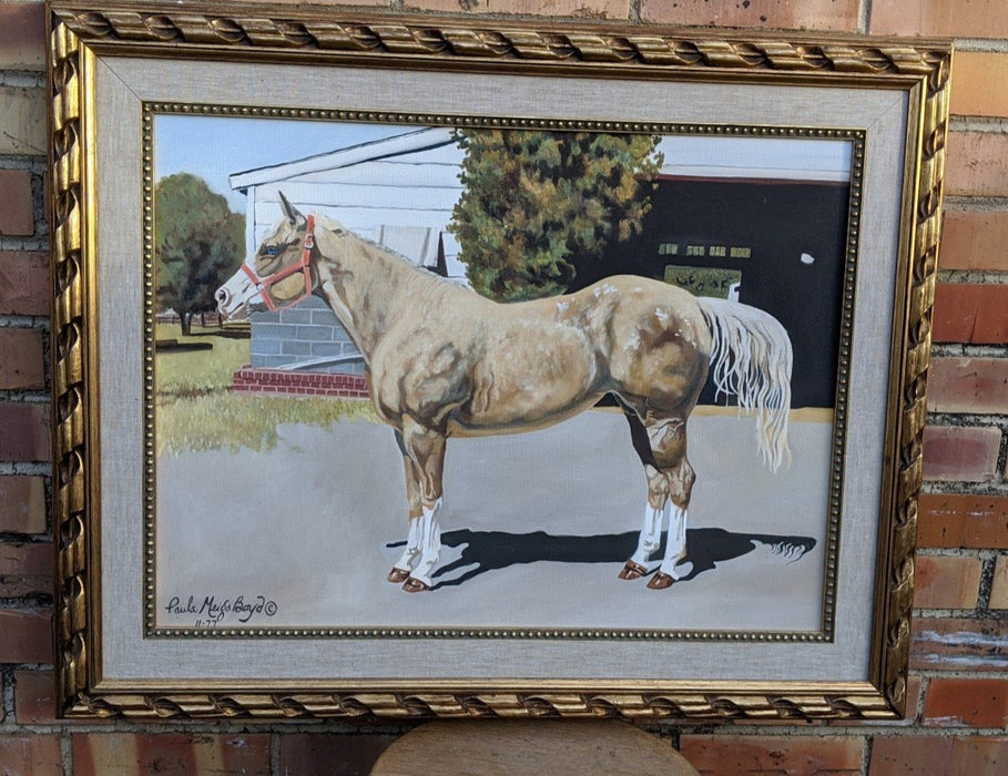 PROFILE OF HORSE OIL PAINTING ON CANVAS - ARTIST SIGNED