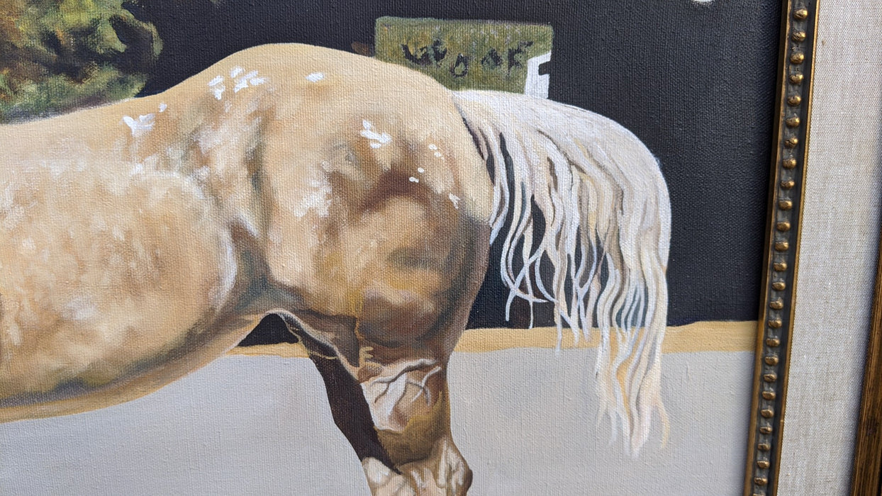 PROFILE OF HORSE OIL PAINTING ON CANVAS - ARTIST SIGNED