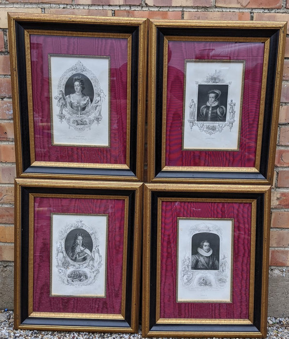 NICELY FRAME ETCHINGS OF 4 FRENCH KINGS AND QUEEN