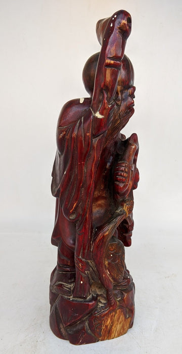 CARVED WOOD ASIAN STATUE