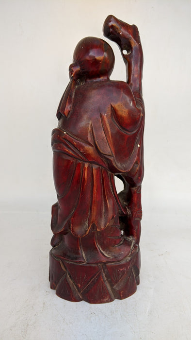 CARVED WOOD ASIAN STATUE