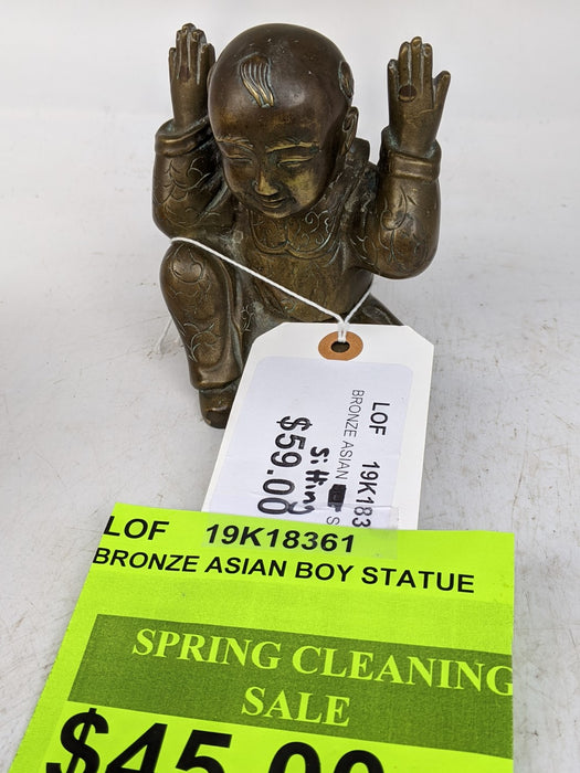 BRONZE ASIAN BOY STATUE