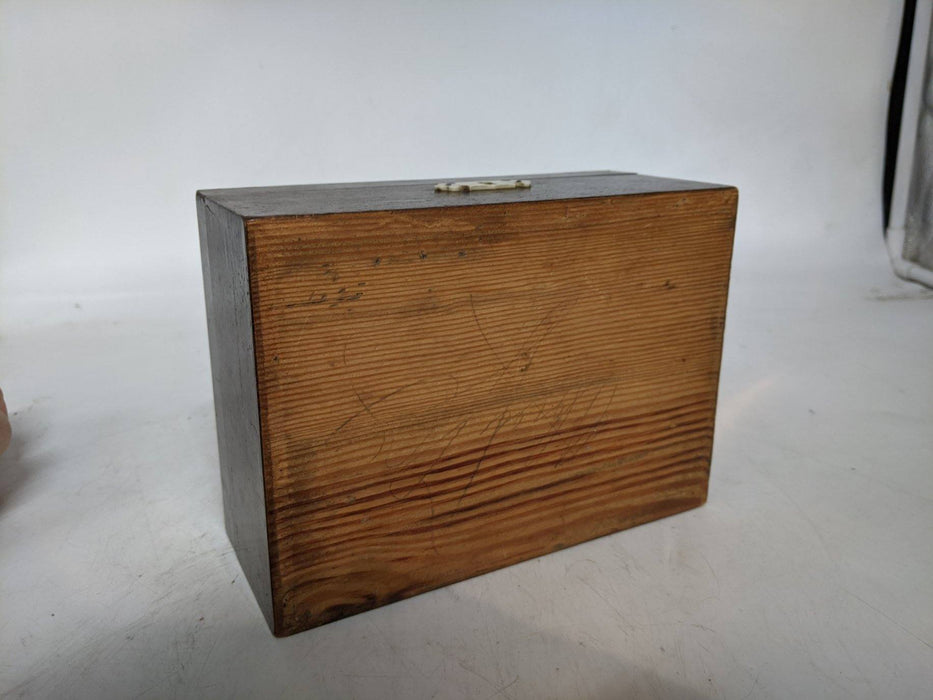 SMALL 19TH CENTURY INLAID BOX, NEEDS PINS FOR HINGES