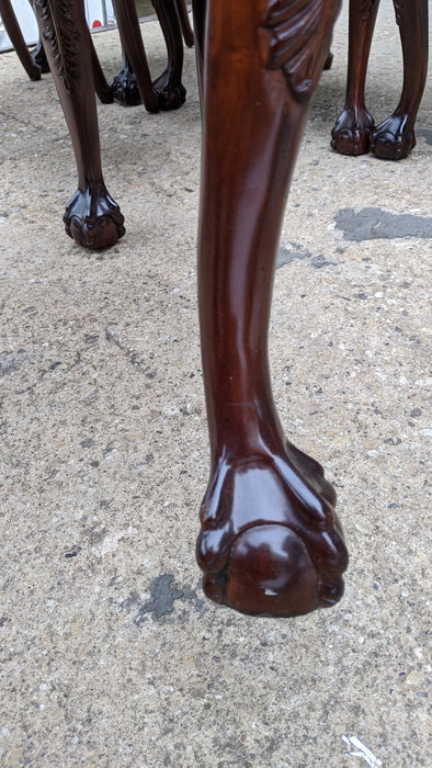 SET OF 6 CHIPPENDALE MAHOGANY  REPRODUCTION BALL AND CLAW CHAIRS