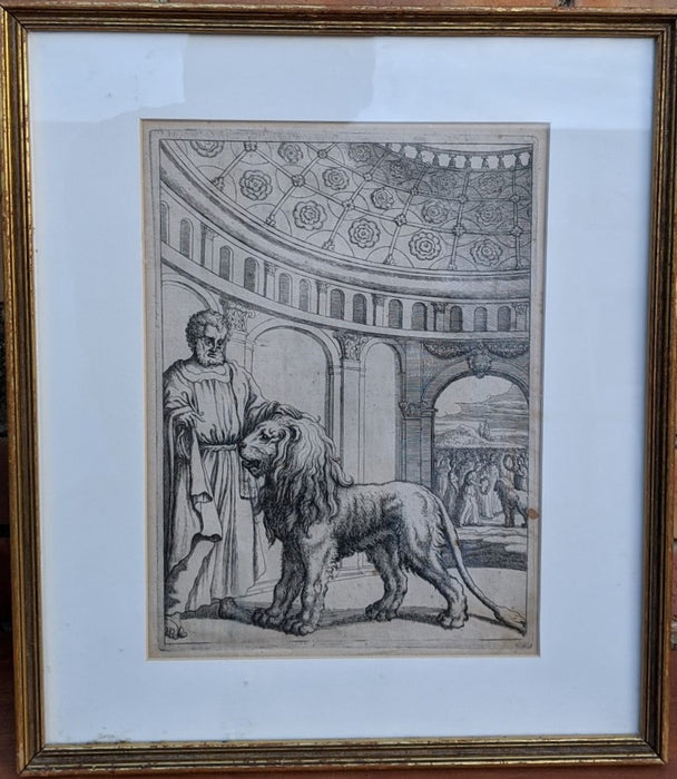 ANDROLOCLES AND THE LION ETCHING