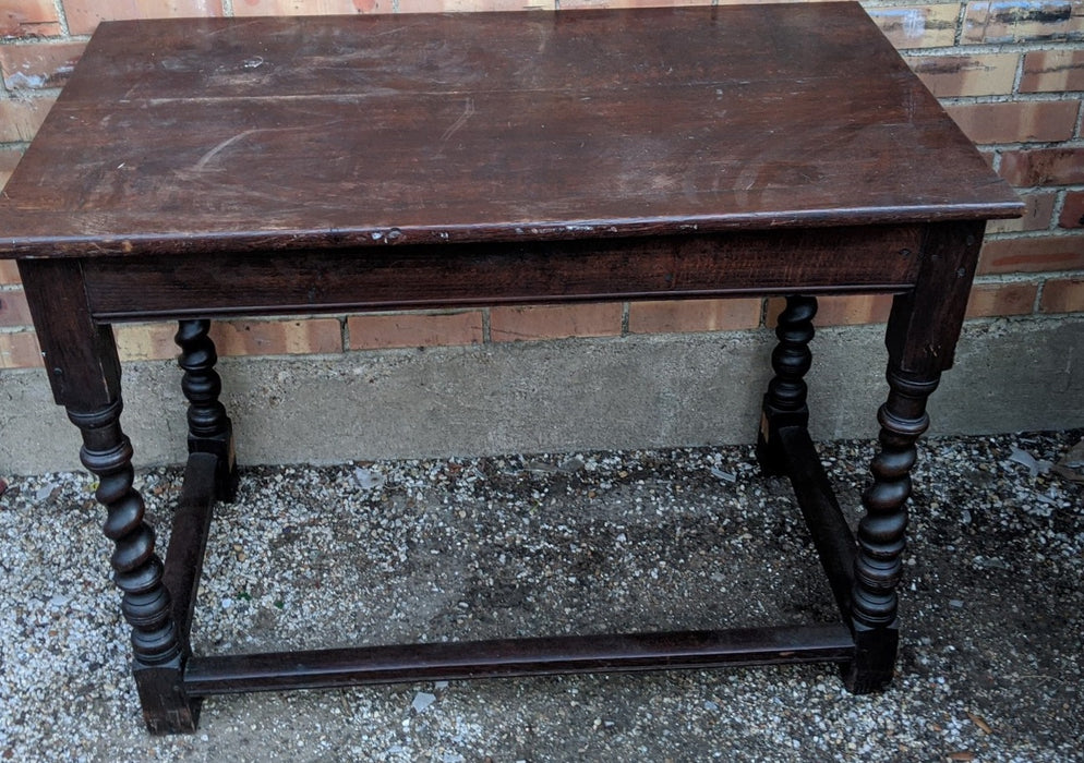 BRITISH COLONIAL WRITING TABLE WITH BARLEY TWIST LEGS