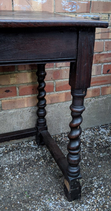 BRITISH COLONIAL WRITING TABLE WITH BARLEY TWIST LEGS