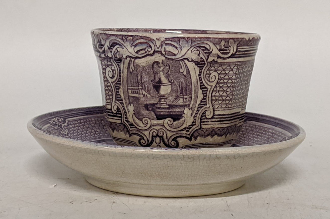 19TH CENTURY ENGLISH LAVENDER CUP AND SAUCER