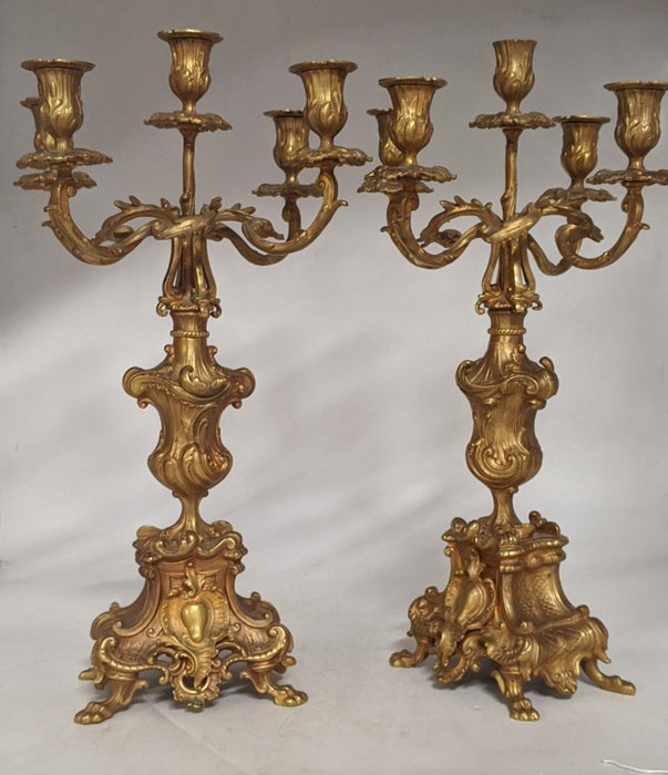 PAIR OF FRENCH BRONZE CANDLEABRA'S