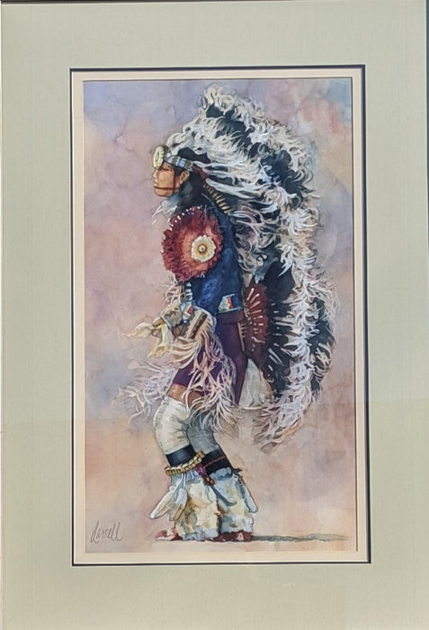 INDIAN WATER COLOR BY FT. WORTH ARTIST DARNELL