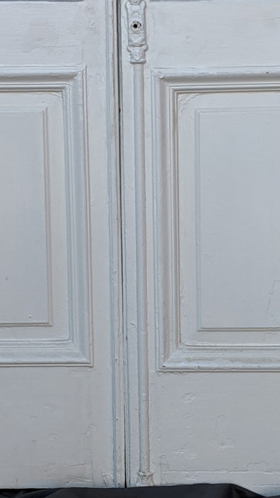 PAIR OF 19TH CENTURY DOORS WITH PANELS AND 3 GLASS PANES