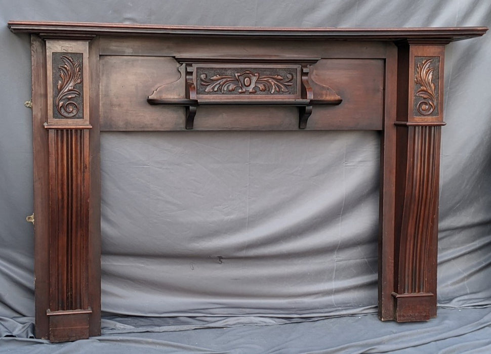 EDWARDIAN WOOD FIREPLACE MANTLE