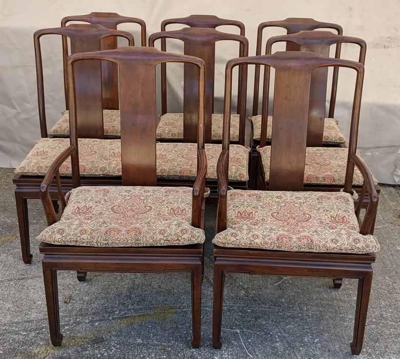 SET OF 8 HENREDON CHINESE STYLE CHAIRS ( 2 ARM CHAIRS)