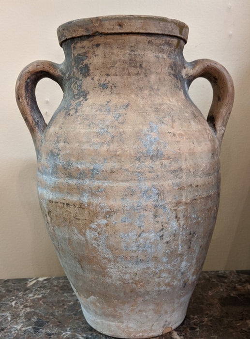 UNGLAZED MEDITERRANEAN POTTERY JUG WITH HANDLES