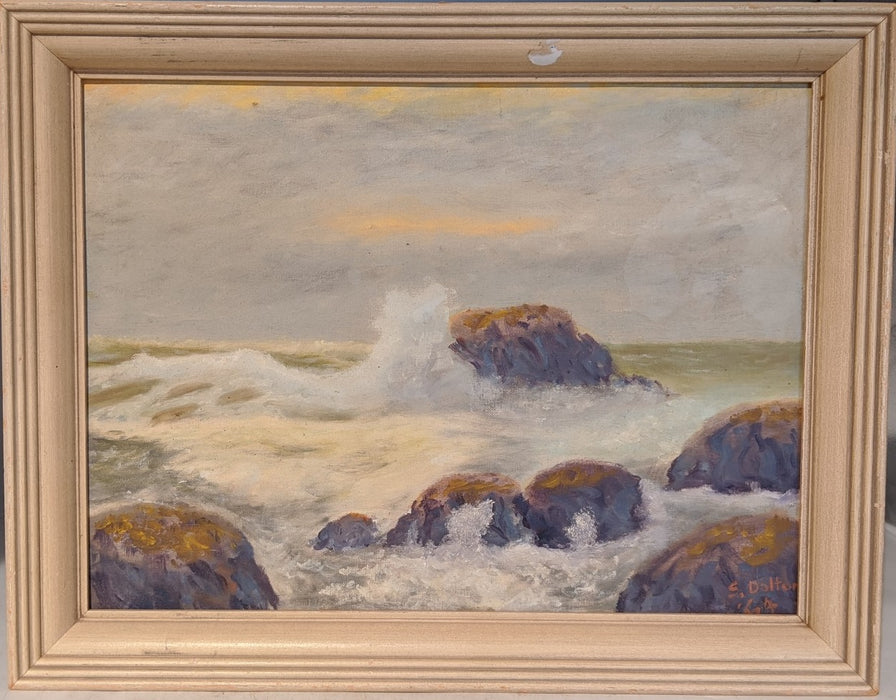 FRAMED SEASCAPE OIL PAINTING BY S. DALTON