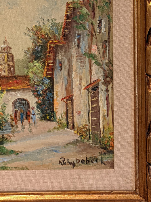 OIL PAINTING OF MISSION CALIFORNIA BY RUBY C. DOBESK