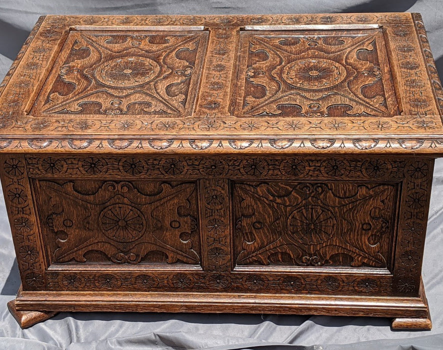 HEAVILY CARVED SMALL BLANKET BOX