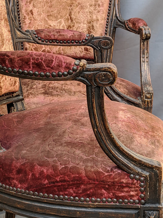 LOUIS XVI DARK UPHOLSTERED CHAIR