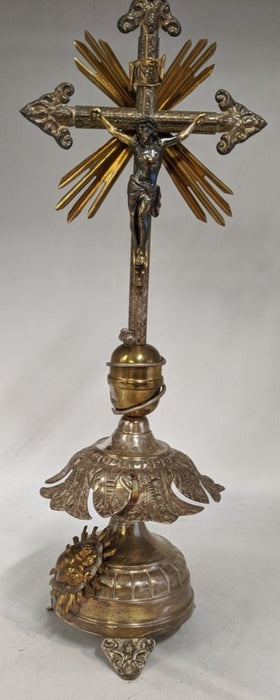 SILVER AND GOLD ALTAR CRUCIFIX