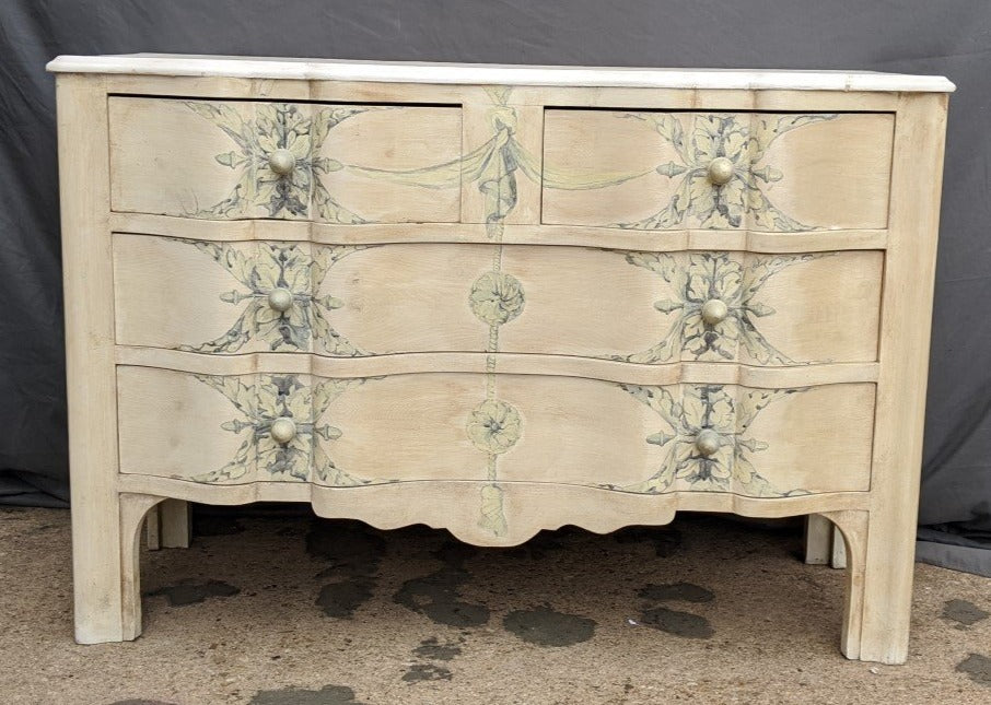 PAINTED CHEST WITH ACORN HANDLES