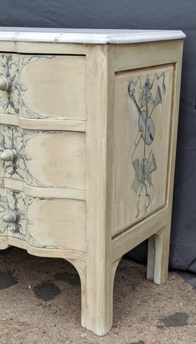 PAINTED CHEST WITH ACORN HANDLES