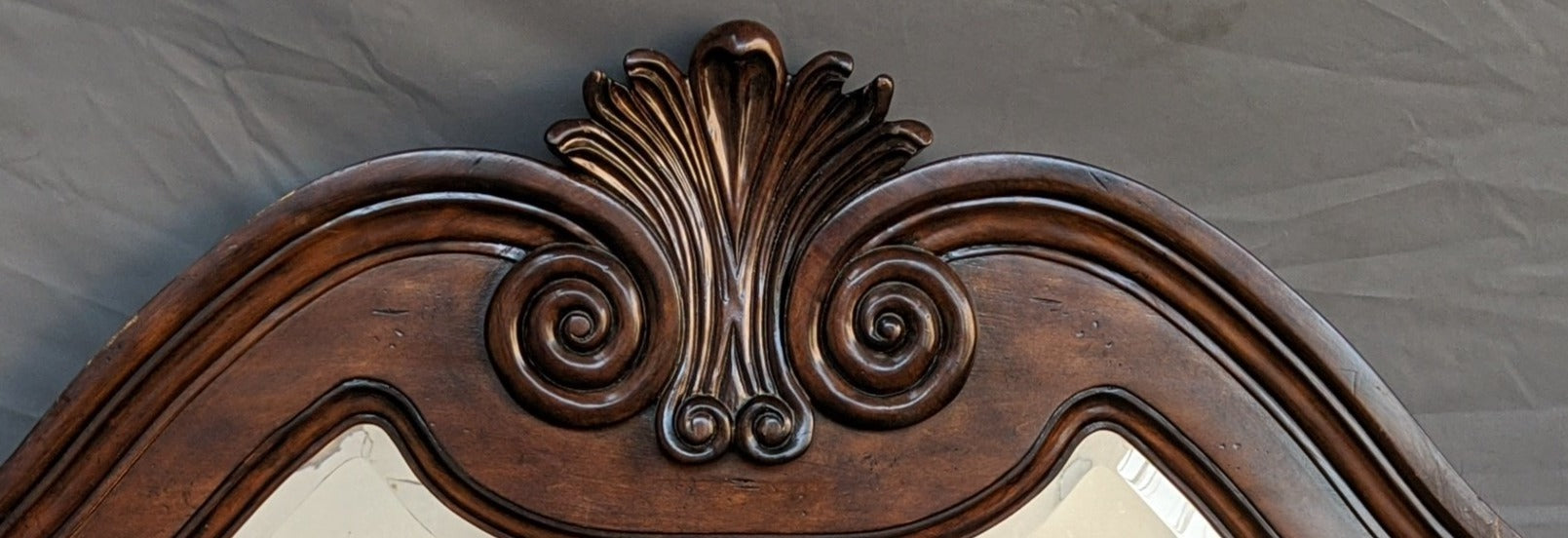 CARVED ARCHED HORIZONTAL MIRROR-NOT OLD