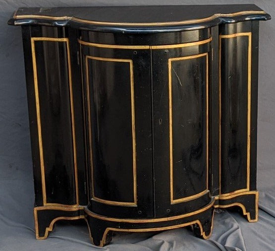 BLACK AND GOLD NAPOLEON III STYLE CONSOLE