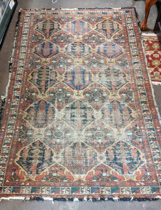 ANTIQUE HAND TIED RUG-AS IS CONDITION
