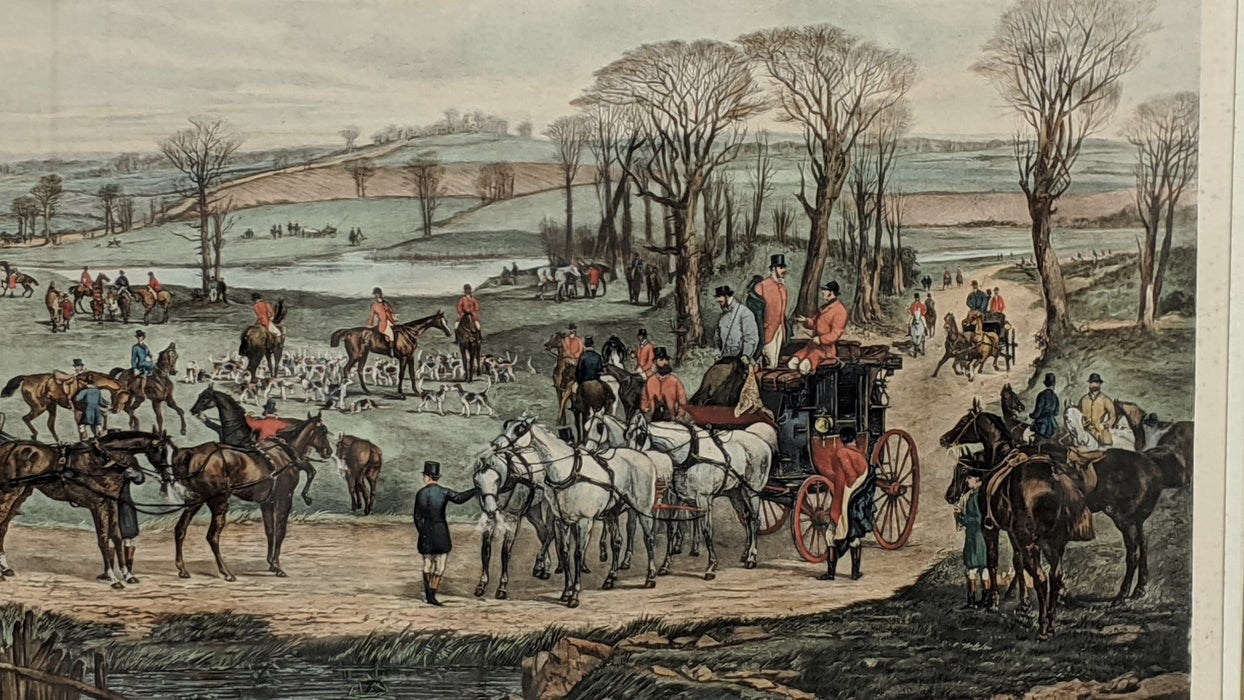 A PROMISING FIELD-ENGLISH HIUNT SCENE ENGRAVING