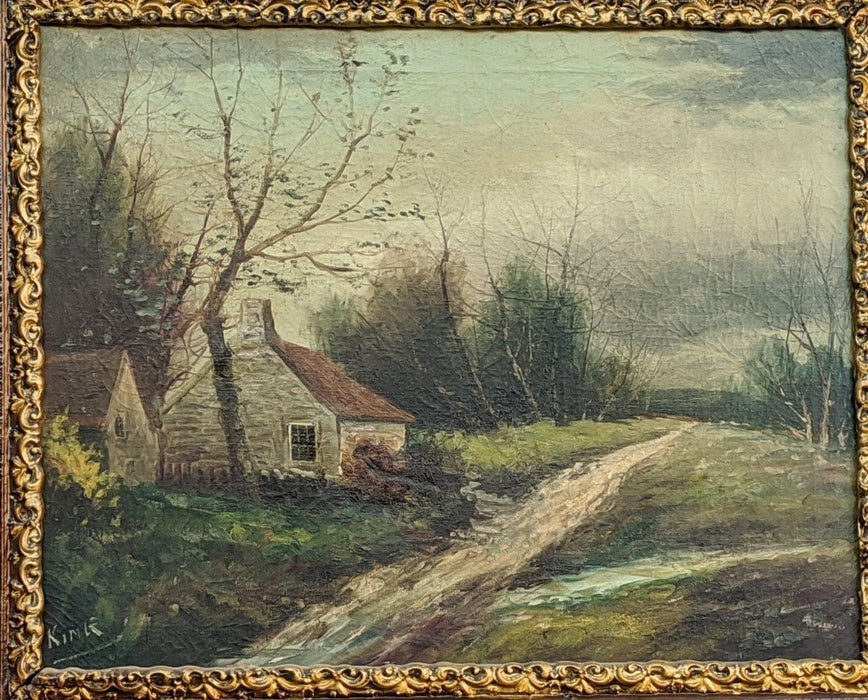 FRAMED AMERICAN LANDSCAPE OIL PAINTING